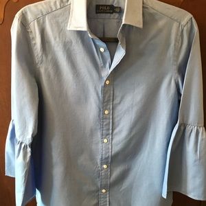Polo Ralph Lauren Cotton Bell Sleeve Shirt Sz 4